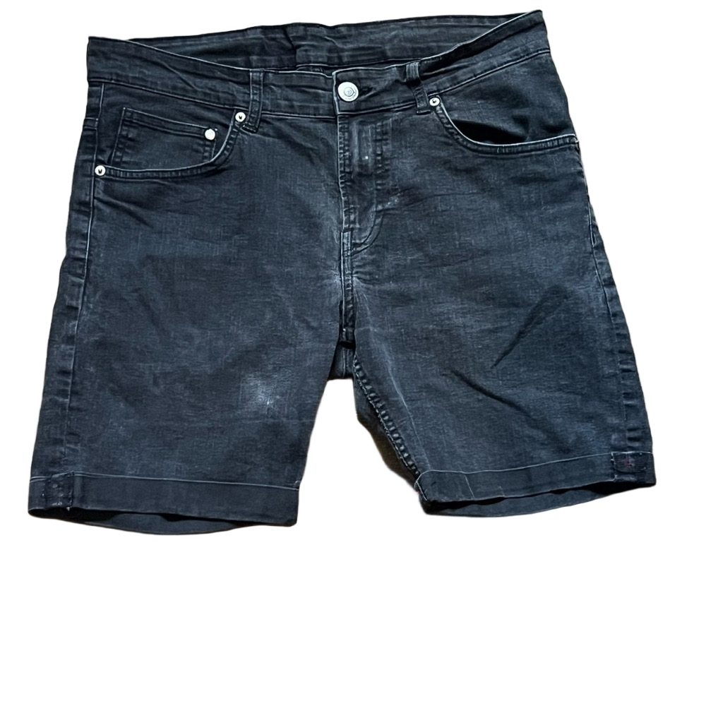 Men's Black Skinny Fit Denim Shorts